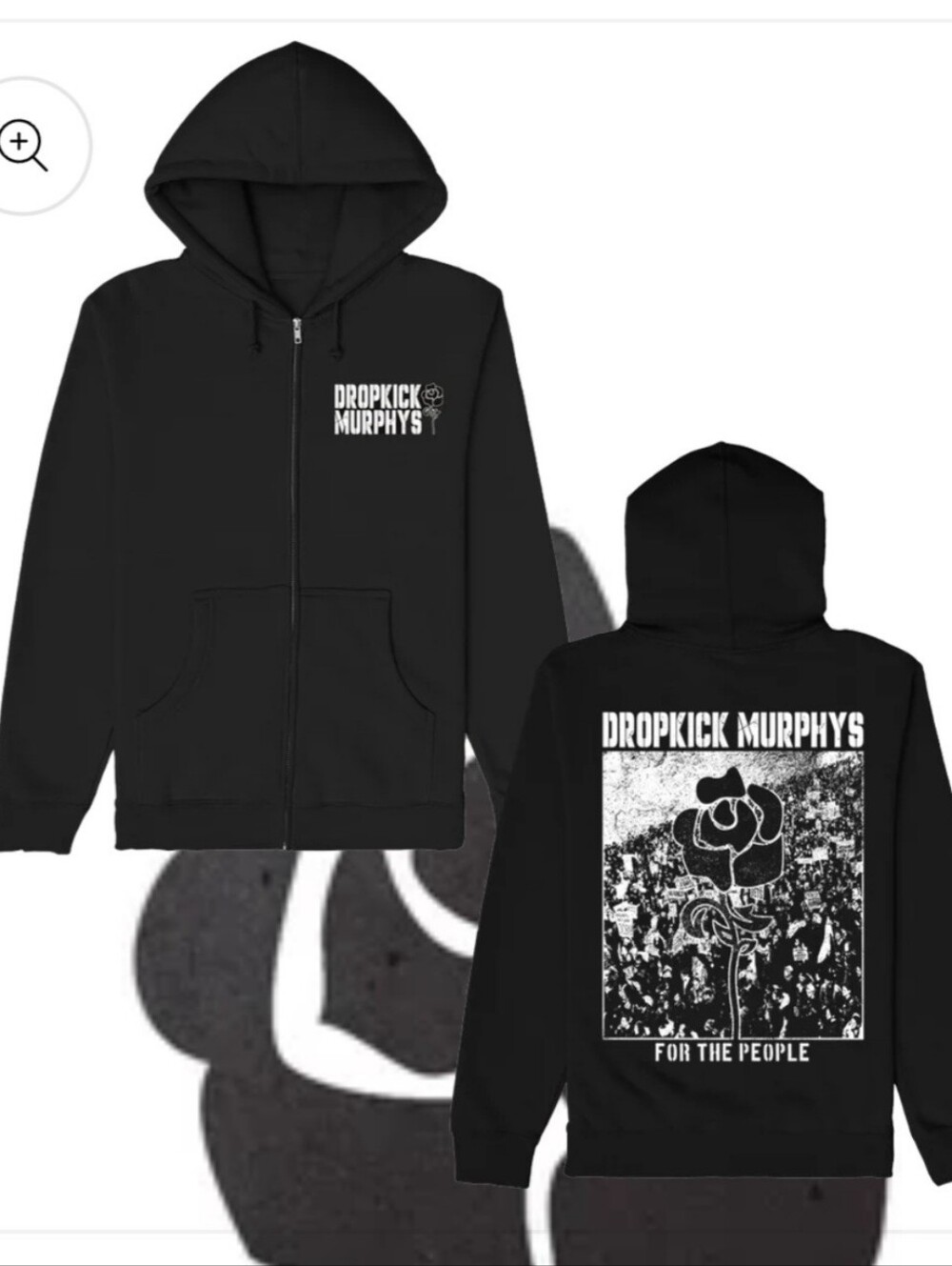 Dropkick Murphys For The People Zip Up Hoodie (Black)